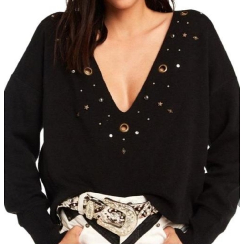 Wildfox Star Grommets Charms Sweater